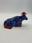 Cow Parade Porcelain Cowboy Blue Cow Figurine With Box
