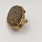 Vintage Stratton Lipstick Holder   Mirror Lipview Case Black Gold Floral England