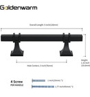 Goldenwarm 6 Pack Black Cabinet Handles 3 Inch Kitchen Hardware Handles 7b