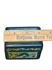 Mexican Folk Art Hand Painted Laquered Wood Jewelry Trinket Box W  Hinged Lid