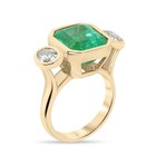 Vintage Art Deco 4 10 Ct Natural  Green Emerald Wedding Ring 14k Yellow Gold Fn