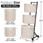 Rolling 3-tier Laundry Basket Organizer - Heavy Duty Mobile Hamper With Wheels