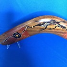Australian Aboriginal Hand-painted Wood Boomerang With Lizard Design 12   