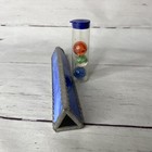Stained Glass Kaleidoscope With Marbles Leaded Blue 8 long   9  With Marble
