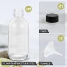 2oz Small Glass Bottles With Lids And Funnels 60ml Boston Round Glass Bottles 12