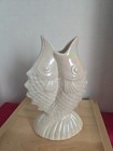 Vtg Double Fish Porcelain Mid Century Design