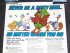Vtg 1975 Woodsy Owl Poster  never Be A Dirty Bird   no Matter Where You Go 13x17
