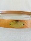Vtg Oval Copper Chafing Dish With Brass Handles   Pyrex Insert     De La Cuisi