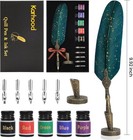 Feather Quill Pen And Ink Set - Antique Calligraphy Dip Pen With Ink