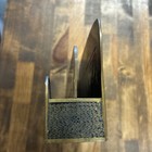 Vintage Mid Century Italian Brass Embossed Spiral Pattern Desk Letter Holder