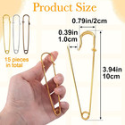 15pcs Large Safety Pins  4 Inch Extra Large Safety Pins Heavy Duty  Kilt Pin For