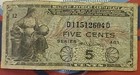 1950s Us Military Payment Certificate 5 Cents Mpc Series 481    1 