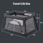 Portable Crib Travel Baby Playpen Foldable Lightweight Dark Grey Pack Babies