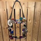 Handcrafted Jeweled Picture Frame   Jewelry Art Made W recycled Items