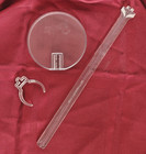 Lot Of 2 Vintage Mattel Barbie Logo Clear Waist Grip Doll Display Stand New Mint
