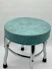 Vintage Cosco Turquoise Stool Chrome Legs Mcm