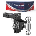2  Receiver 6  Drop rise Adjustable Tow Hitch Dual Ball Mount Trailer 15000 Lb