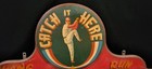 Vintage Unusual  catch It Here Hang Run  Wooden Baseball Coat hat Hanging Rack