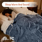 Electric Heated Blanket Queen Size With Dual Control - Soft Flannel Heating Blan