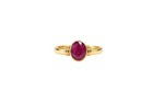 Solid 925 Sterling Silver Natural Ruby Gemstone Gold Plated Ring S Us 7 Vj-611