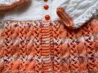 Hand Knitted Baby Cardigan And Hat Set Suit 0-3 Months