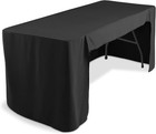 6  Trade Show Table Cover - Open Back Fitted Tablecloth - Black