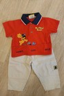 Y2k Disney Winnie The Pooh Embroidered Boys Polo Shirt   Matching Pants Set Vtg
