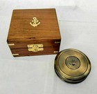 Antique Brass 3  Compass Marine Poem Compass 1920 With Wooden Box Lot Of 10 Pcs