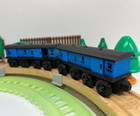 Wooden Railway  Compatible Blue Box Cars  Custom Made  Thomas   Friends Brio