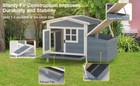 Rabbit Hutch For 2 Rabbits  Outdoor Chicken Coop With Ramp   Nesting Box