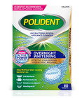 Polident Overnight Whitening Antibacterial Denture Cleanser Tablets  60 Count