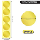 100pcs 1 3 4  Self-adhesive Gold Embossed Foil Blank Certificate Sealing Sticker