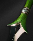 Celtic Triquetra Athame With Green Leather Sheath   Decorative Ritual Knife