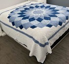 Usa Amish Handmade Dahlia Quilt Queen Bedspread