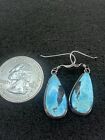 Sterling Silver Native Made Turquoise Earrings Signed Tr