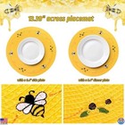 4pcs Round Bee Sunflower Embroidered Placemats Floral Table Mats For Parties