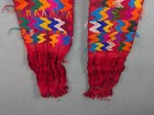 Guatemalan Huipil Handwovcen Scarf Multicolor Geometric Fringe Festival Hippie