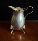 Antique   Vintage Sterling Silver Creamer Pitcher With Lion s Head And Paws