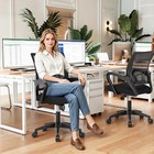 Bestoffice Ergonomic Office Chair   Mid-back Swivel Desk Chair   Dark Black