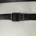 Coach Reversible Belt Black Embossed Brown Signature Mens Leather Buckle 42   