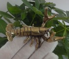 Vintage Decor Solid Brass Copper Lobster Crawfish Animal Figurine Statue