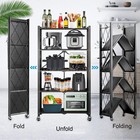 2 Foldable 5-tier Storage Shelving Unit Garage Shelf Organizer Holder Heavy Duty