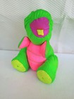 Vtg Fisher Price Dino Roar Baby Puffalump Neon Green Pink Plush 1992 Nylon Toy