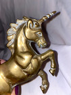 Brass Unicorn Figurine  Rearing Unicorn Statue Mystical Creature - Vintage 6 5 