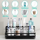 Toothbrush Holders For Bathroom - 5 Partitions Bathroom Counter Organizer With