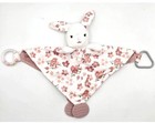 Nwt Baby Bunny Lovey Rattle Plush Girl Security Blanket Pink Floral Modern Baby