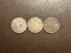 Lot Of 3 1885 1886 And 1888 Canada Silver Five Cent Coins