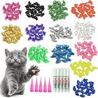 100 Cat Nail Caps Tips Paws Covers With Glue And Applicator Instruction