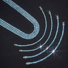 Blue Vvs Moissanite Tennis Chain Necklace - 925 Sterling Silver - Men Women