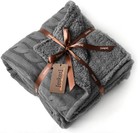 Cable Knit Sherpa Oversized Throw Reversible Blanket Faux Sheepskin Lined Coz   